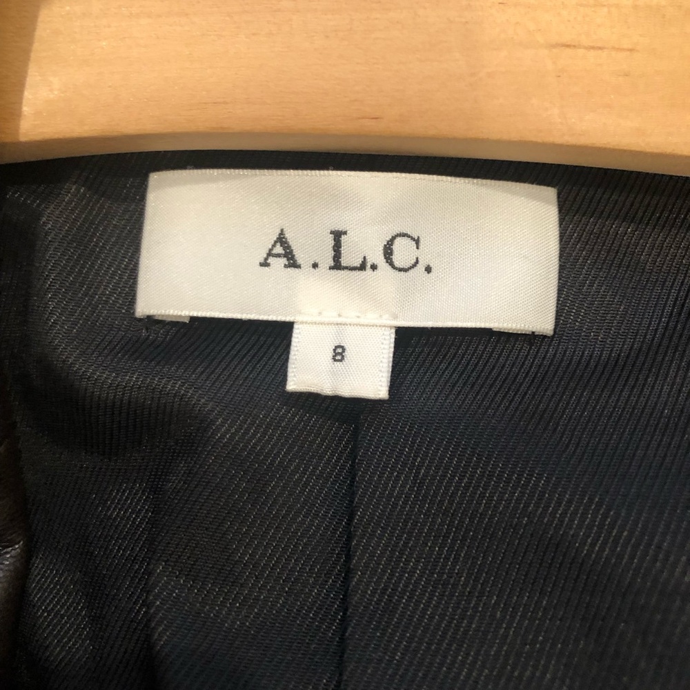 A.L.C. Dark Brown Faux Leather Jacket with Gold Accents - Picture 9 of 11